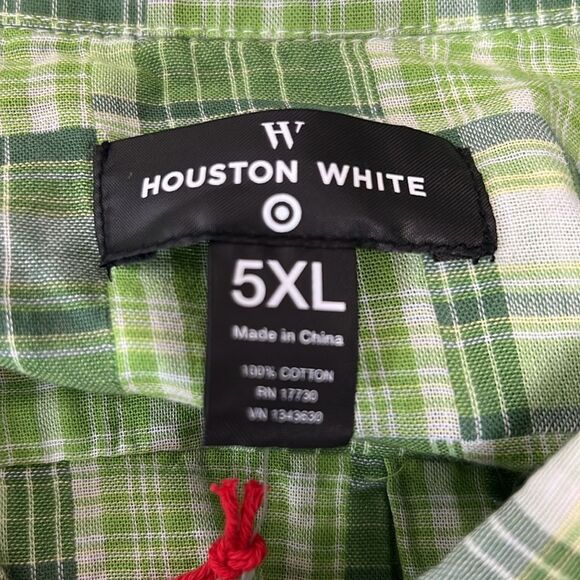Houston White Kiwi Men's short sleeve button front shirt pockets NWT size 5X - Picture 6 of 7